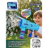 Depomiks Avm Işıklı ve Sesli Köpük Baloncuk Tabancası - Otomatik Baloncuk Tabancası 2X118ML Solüsyon Dahil