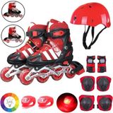 Depomiks Avm Kırmızı Işıklı Teker Ayarlanabilir Çocuk Alıştırma Paten 2 Fonksiyon Çakarlı Kask Dizlik Set - 34/37
