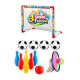 Depomiks Avm Mini Futbol kale + 4 Top ⚽ ⚽ ⚽ ⚽ + Bowling 🎳 + At tut Oyunu 3 lü Set
