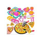 Depomiks Avm Oyuncak Bulaşıklık Bardak Tabak Tencere Set Oyuncak Pizza Kesme Oyunu Ahşap Yoyo