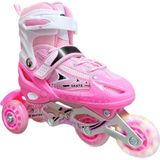 Depomiks Avm Paten Ayarlanabilir 2 1 Işıklı Metal Gövde Alıştırma Pateni Çantalı - Pembe
