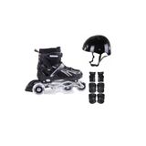 Depomiks Avm Siyah Işıklı Teker Ayarlanabilir Çocuk Alıştırma Paten 2 Fonksiyon + Koruyucu Set /