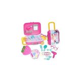 Depomiks Frozen Elsa Oyuncak Güzellik Set Bavulum + Sürülebilir Çilek Makyaj Set Evcilik Oyuncakları Depomiks