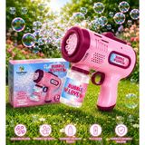 Depomiks Otomatik Pilli Işıklı Köpük Tabancası Otomatik Işıklı Baloncuk Tabanca Bubble Gun Çocuk Oyuncağı - Açık Pembe