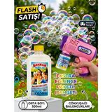 Depomiks Pilli Işıklı Köpük Tabancası 500 ml Baloncuk Likiti ile Eğlenceli Oyun Aracı - Pembe