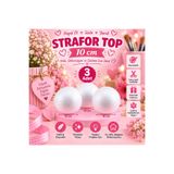 DEPOTECH 3 Adet 10 cm Strafor Top Küre – Hobi, Süsleme, Çiçek Aranjmanı ve Dekorasyon İçin Köpük Top