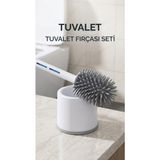 Depozee Silikon Deterjan Hazneli Esnek Tuvalet Fırçası Banyo Temizlik Ürünü