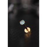 depozoom Cerrahi Çelik Kıkırdak Tragus Helix Zirkon Taş Labret Piercing Gold