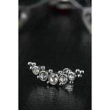 depozoom Sıralı Kristal Damla Helix Conch Kıkırdak Cerrahi Çelik Piercing