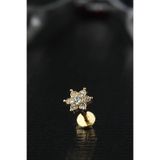 depozoom Zirkon Kristal Papatya Altın Tragus Cerrahi Çelik Piercing