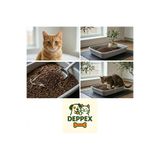 Deppex Doğal Zeytin Çekirdeğinden Kokusuz,Tozsuz Kedi Kumu (2X7L (10,5kg) 2 Li Avantaj Paket