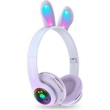Deppo Trend 6 Saat Uzun Kullanım Micro Sd/bluetooth Tavşan Kulak Renkli Işıklı Rgb Kulaküstü Kablosuz Kulaklık - Mor