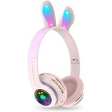 Deppo Trend 6 Saat Uzun Kullanım Micro SD/Bluetooth Tavşan Kulak Renkli Işıklı RGB Kulaküstü Kablosuz Kulaklık