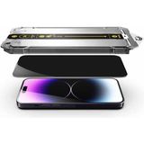 Deppo Trend Apple iPhone 14 Uyumlu Hayalet Ekran Koruyucu Takma Aparatlı Kolay Kurulum Dayanıklı Temperli Cam - Siyah