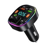 Deppo Trend Bluetooth Araç Kiti Araç RGB LED Fm Transmitter USB Type-C MP3 Flash Bellek PD Çakmaklık Girişli
