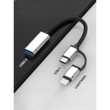 Deppo Trend iPhone X/11/12/13/14/15/16 Plus/17 Air/17 Pro Max Uyumlu Type-C/lightning To USB Çevirici Otg/hub - Standart