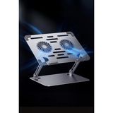 Deppo Trend Laptop/notebook/macbook Uyumlu Soğutucu Fanlı Katlanabilir Yükseklik Ayarlı Metal Masa Üstü Standı - DT-NotebookStandGFF002