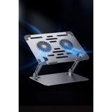 Deppo Trend Laptop/Notebook/Macbook Uyumlu Soğutucu Fanlı Katlanabilir Yükseklik Ayarlı Metal Masa Üstü Standı