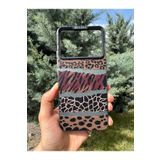 Deppo Trend Poco X6 Pro ile Uyumlu Kılıf Leopar Desenli Kahverengi Çizgili Metalik Hassas Tuş Butonlu Kamera Kenarları Yükseltilmiş Çıkıntılı Korumalı Arka Kapak