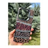 Deppo Trend Tecno Spark 20 Pro ile Uyumlu Kılıf Leopar Desenli Kahverengi Çizgili Metalik Hassas Tuş Butonlu Kamera Kenarları Yükseltilmiş Çıkıntılı Korumalı Arka Kapak