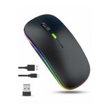 Deppo Trend Type-C Hızlı Şarjlı Kablosuz Sessiz Mouse RGB LED Işıklı Slim Taşınabilir Wireless ve Bluetooth Fare