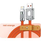 Deppo Trend USB To Lightning 120W 6A Turbo Hızlı Şarj ve Data Kablosu Esnek Kopmaz Apple Uyumlu Turuncu