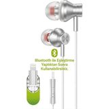 Deppo Trend Yüksek Kaliteli iPhone 7/8plus/xr/xs Max/11/12/13/14/mini/plus/pro Max Uyumlu Kulaklık Silikon Uçlu - Beyaz