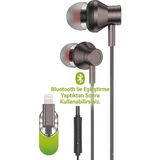 Deppo Trend Yüksek Kaliteli iPhone 7/8plus/xr/xs Max/11/12/13/14/mini/plus/pro Max Uyumlu Kulaklık Silikon Uçlu - Kahverengi