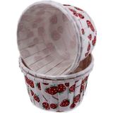 Depposite Cupcake Kalıbı Büyük Boy 62*40MM Desenli - 50'li Çilek Desenli