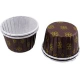 Depposite Cupcake Kalıbı Büyük Boy 62*40MM Desenli - 50'li Fume Yaprak Desenli
