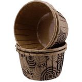 Depposite Cupcake Kalıbı Büyük Boy 62*40MM Desenli - 50'li Kahve Renk Yuvark Desenli