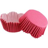 Depposite Cupcake Kalıbı Pet Kapsül Dalgalı Kek Kalıbı 65X38 mm - 100 Adet Fuşya 3.8x6.5 cm