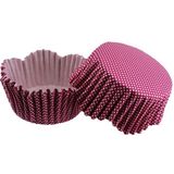 Depposite Cupcake Kalıbı Pet Kapsül Dalgalı Kek Kalıbı 65X38 mm - 100 Adet Mor Küçük Puanlı 3.8 cm