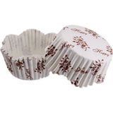 Depposite Cupcake Kalıbı Pet Kapsül Dalgalı Sarmaşık Desenli Kek Kalıbı 65X38 mm - 100'LÜ 3.8 cm
