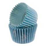 Depposite Cupcake Kalıbı Pet Kapsül Kek KALIBI48X34 mm - 100 Adet Fiyonklu Mavi