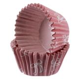 Depposite Cupcake Kalıbı Pet Kapsül Kek KALIBI48X34 mm - 100 Adet Fiyonklu Pembe