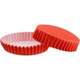 Depposite Cupcake Kalıbı Pet Kapsül Oval Model Düz Renk - 100 Adet Kırmızı 2x8.5x4.6 cm