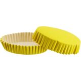 Depposite Cupcake Kalıbı Pet Kapsül Oval Model Düz Renk - 100 Adet Sarı 2x8.5x4.6 cm
