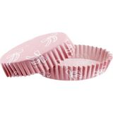 Depposite Cupcake Kalıbı Pet Kapsül Oval Model Kek Kalıbı - 100 Adet Fiyonklu Pembe 2x8.5x4.6 cm