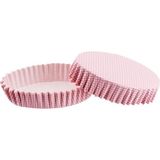 Depposite Cupcake Kalıbı Pet Kapsül Oval Model Kek Kalıbı - 100 Adet Pembe Küçük Puanlı 2x8.5x4.6 cm
