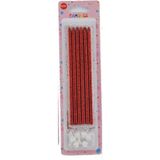 Depposite Doğum Günü Pasta Mumu Simli 6 Lı Kırmızı