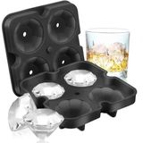 Depposite Elmas Buz Kalıbı, 4lü, Silikon, Siyah