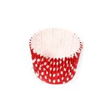 Depposite Kek Kalıbı Pet Kapsül 52*45 mm Kağıt Cupcake Kağıdı - 100'LÜ Puantiyeli Kırmızı