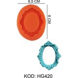 Depposite Oval Çerçeve Figürlü Gıda Silikon Kalıbı