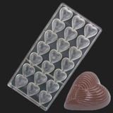 Depposite Polikarbon Çikolata Kalıbı Çizgili Kalp 3,5 x 3,5 x 1,5 cm