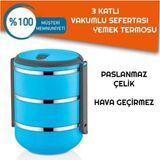 Depposite Sefer Tası Yemek Termosu Saklama Kabı Termosu 3 Lü Çelik