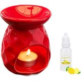 Depposite Seramik Kırmızı Ananas Model Buhurdanlık ve Limon Kokusu 8X9X12 cm - 1 Adet