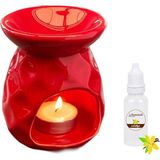 Depposite Seramik Kırmızı Ananas Model Buhurdanlık ve Limon Kokusu 8X9X12 cm