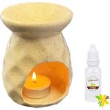 Depposite Seramik Krem Ananas Model Buhurdanlık ve Vanilya Kokusu 8X9X12 cm - 1 Adet