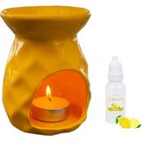 Depposite Seramik Sarı Ananas Model Buhurdanlık ve Limon Kokusu 8X9X12 cm - 1 Adet